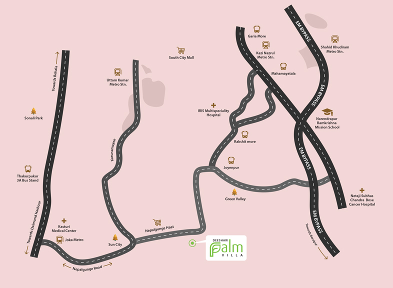 Deeshari Palm Villa Location Map